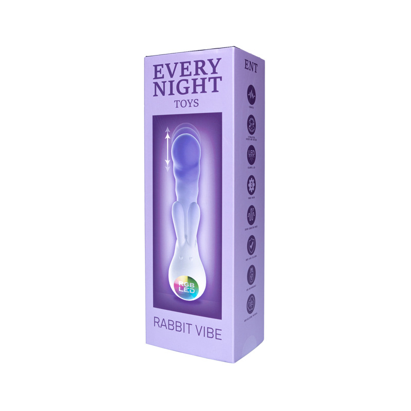 Вибратор-кролик со светодиодом Every Night Toys для точки G, фиолетовый градиент