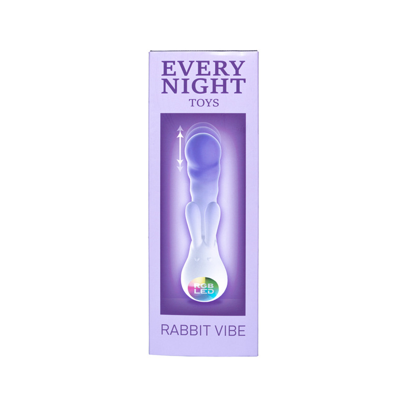 Вибратор-кролик со светодиодом Every Night Toys для точки G, фиолетовый градиент