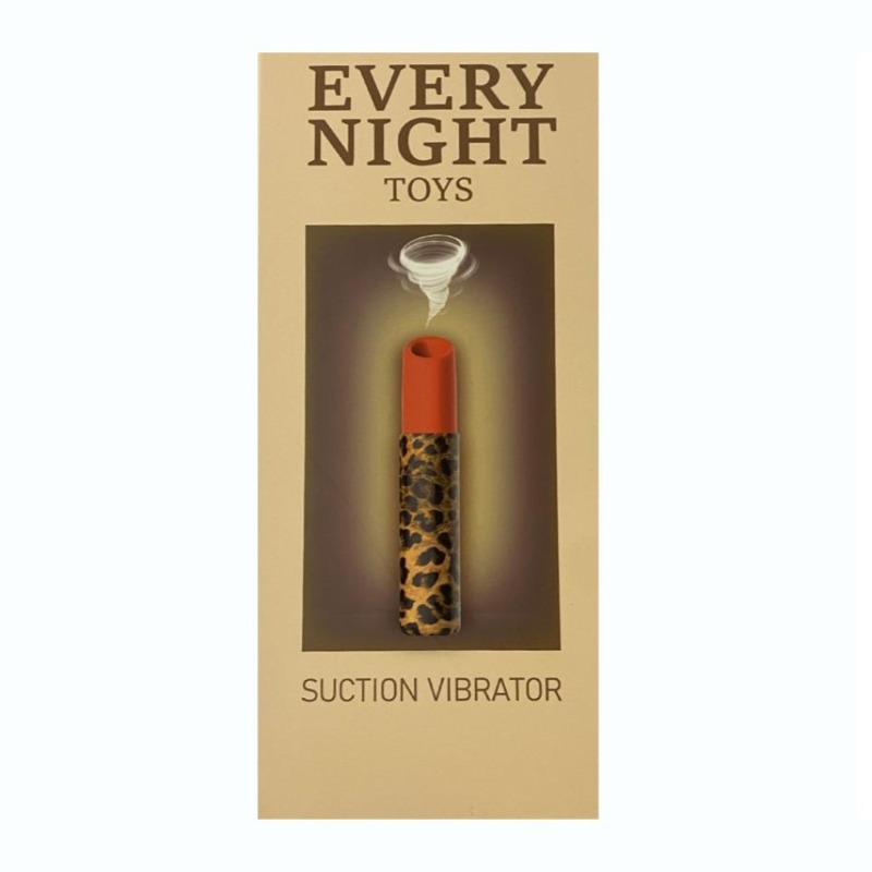 Вакуумный стимулятор клитора Every Night Toys в форме помады, леопардовый принт