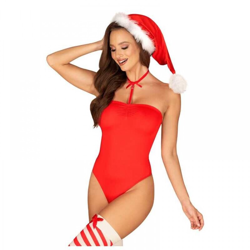 Новогодний костюм Obsessive Kissmas teddy Red S\M