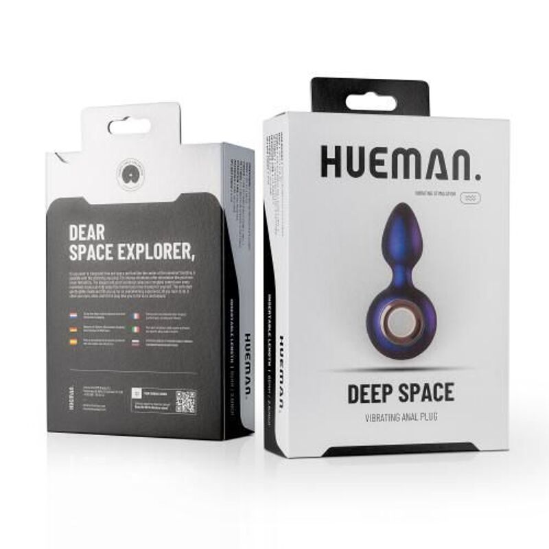 Анальная пробка с кольцом Hueman, с вибрацией, фиолетовая