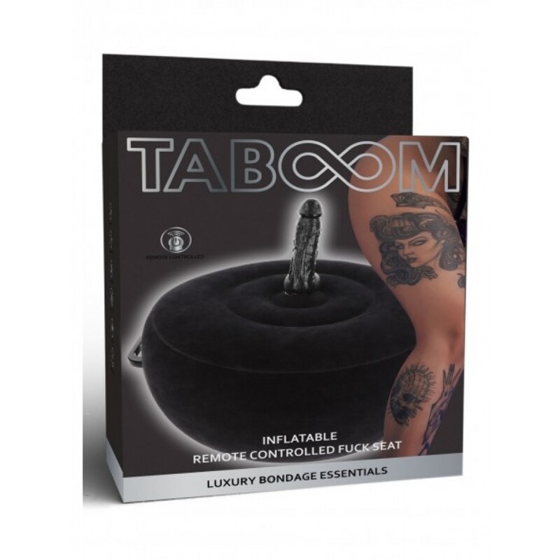 Подушка для секса с реалистичным вибратором Taboom с дистанционным пультом, черная