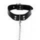 Ошейник широкий с поводком Taboom Luxury Bondage Essentials черный