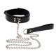 Ошейник широкий с поводком Taboom Luxury Bondage Essentials черный