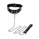 Ошейник широкий с поводком Taboom Luxury Bondage Essentials черный