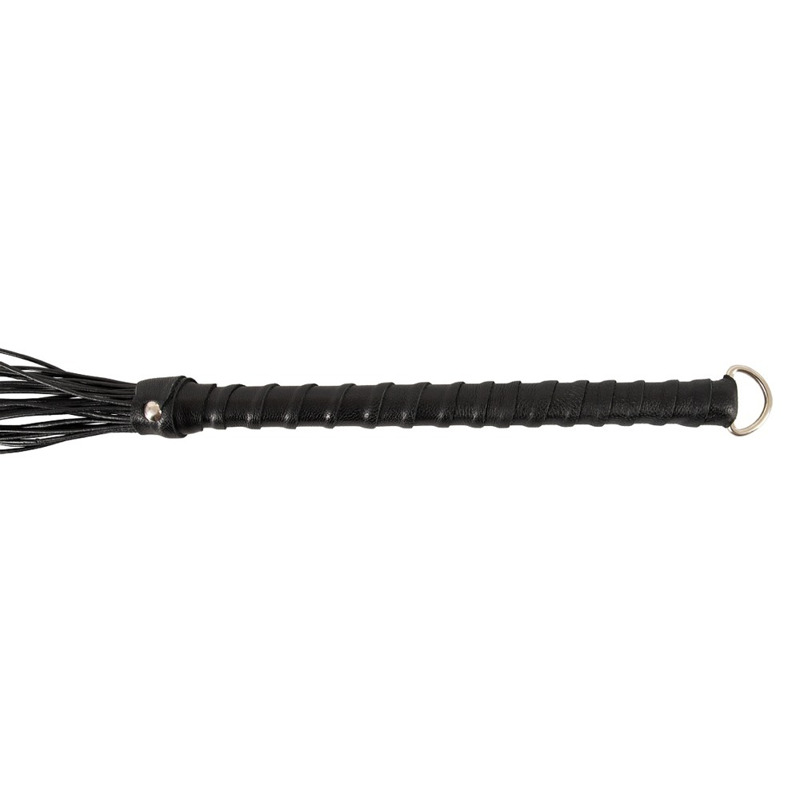 Флоггер с плетенной ручкой-держателем ZADO TOOLS Leather кожаный, черный