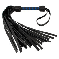 Флогер кожаный ZADO TOOLS Leather Flogger с плетенной ручкой, черно-синий