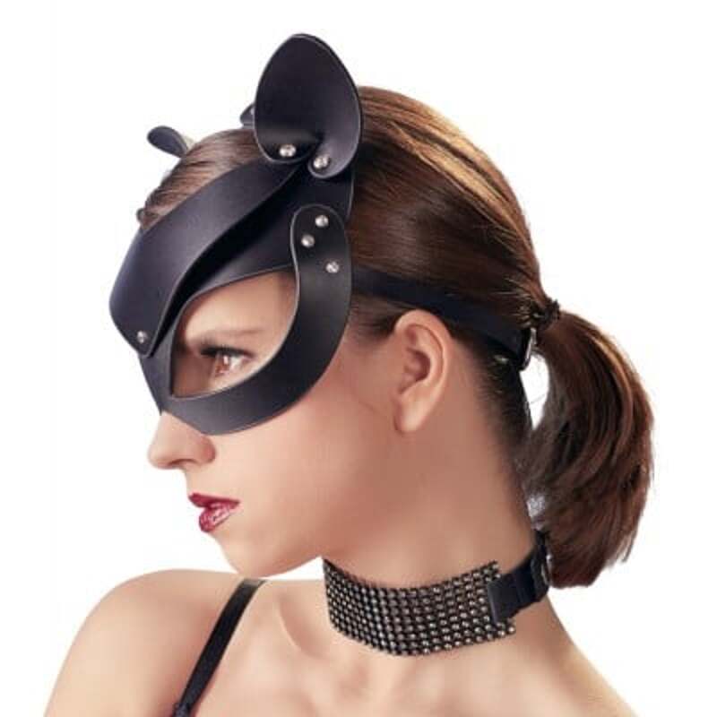 Маска кошки Bad Kitty, с заклёпками, черная