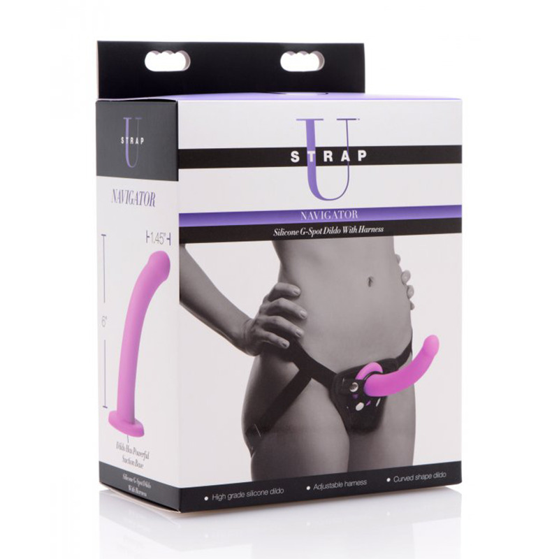 Страпон с кольцевой крепью Navigator Silicone G-Spot Dildo фиолетовый
