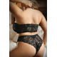 Комплект белья кружевной топ и трусики Perfect Match Vixen, черный, Queen Size