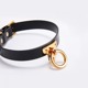 Ошейник-чокер с кольцом, итальянская кожа Leather Cosplay Choker UPKO, размер L