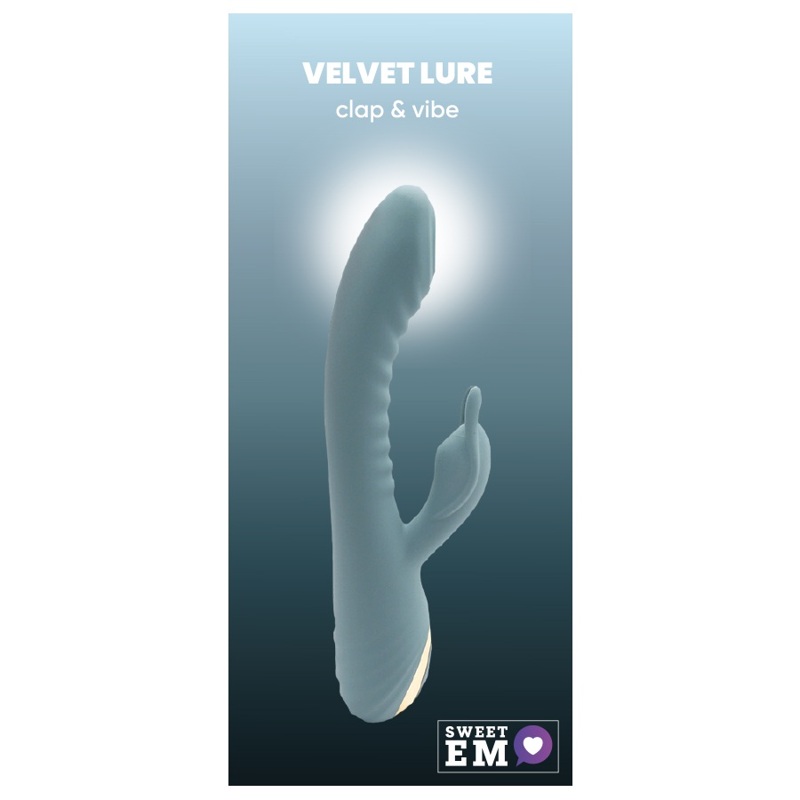 Вибратор с рифмингом для точки G и клиторальным отростком Sweet Em Velvet Lure. зеленый