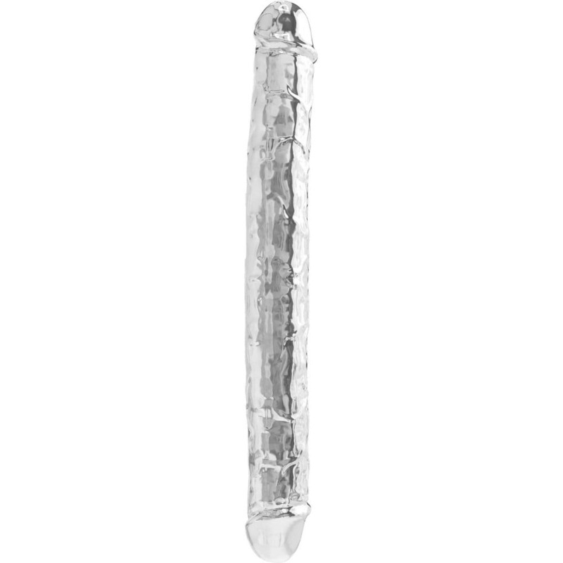 Фаллоимитатор двусторонний с реалистичным рельефом, Toy Joy Clear Double Dong, прозрачный
