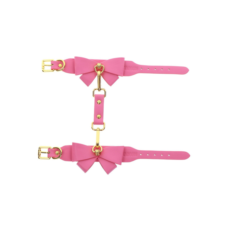 Поножи с бантиками Taboom Malibu Ankle Cuffs из веганской кожи, розовые