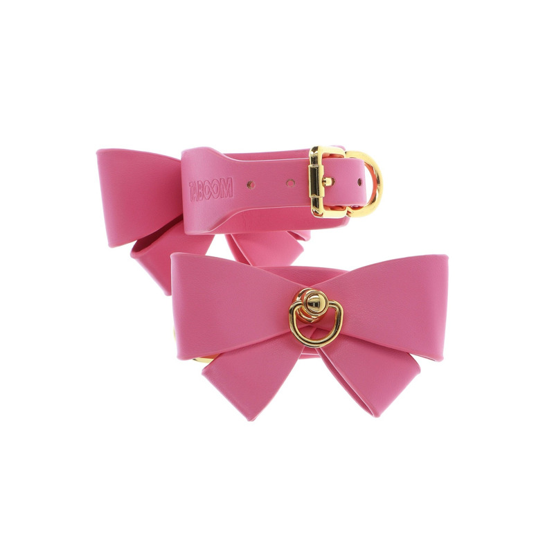 Поножи с бантиками Taboom Malibu Ankle Cuffs из веганской кожи, розовые