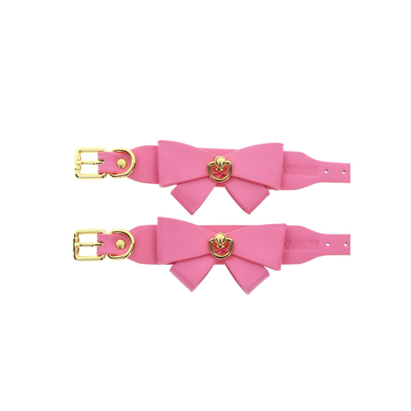 Поножи с бантиками Taboom Malibu Ankle Cuffs из веганской кожи, розовые