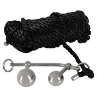 Система фіксації з бондажною мотузкою та анальними пробками You2Toys Plugs Bondage, чорна, 10 м, 3.2/3.8 см Система фіксації з бондажною мотузкою та анальними пробками You2Toys Plugs Bondage, чорна, 10 м, 3.2/3.8 см