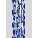 Фаллоимитатор стеклянный с рельефом Diamond Dazzler прозрачный с голубым, 18 см х 3.5 см