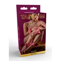 Крестовидный фиксатор для бондажа Taboom Malibu Hogtie с карабинами и кольцом, розовый