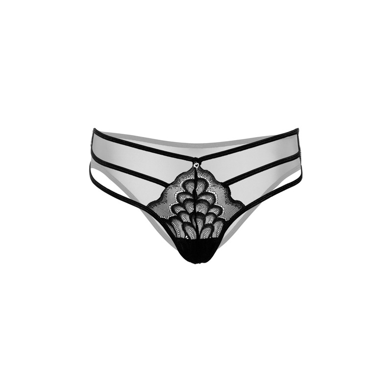 Трусики кружевные Daring Intimates с декоративными бретелями, черный, S/M