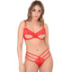 Трусики кружевные Daring Intimates с декоративными ремешками, красные