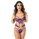 Боди ажурное Daring Intimates с декоративными стрепами, фиолетовый
