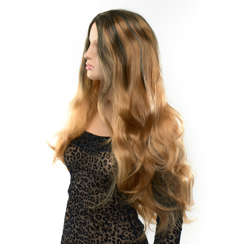 Парик длинный волнистый Fetish Hair балаяж русый, 65 см