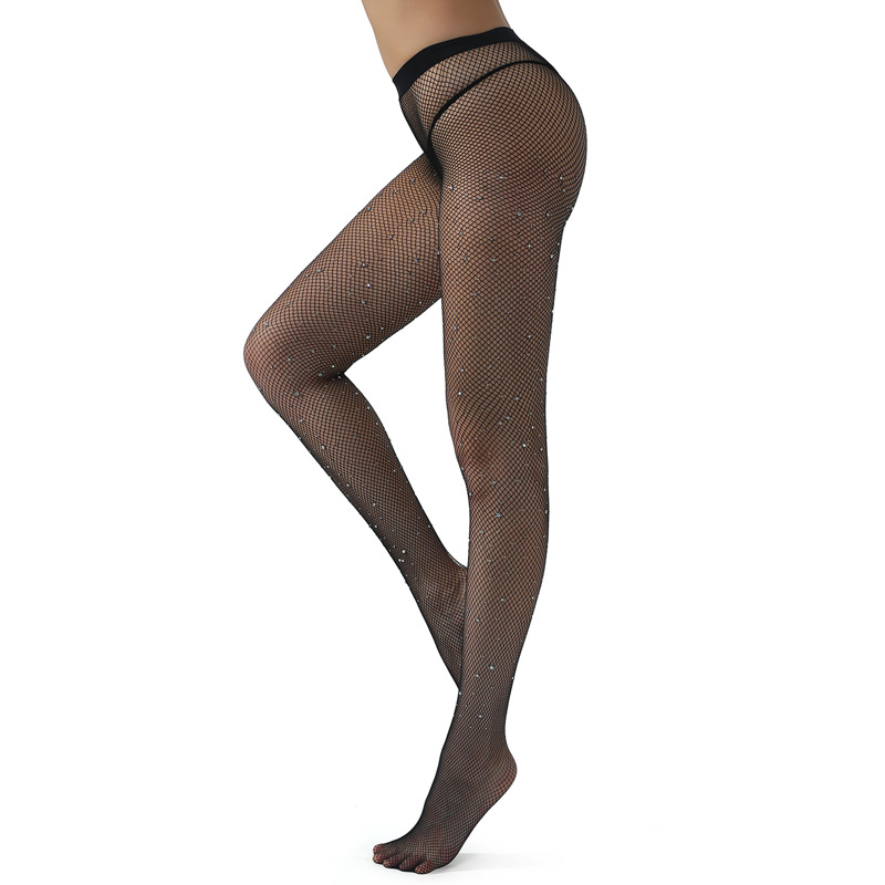 Колготки в сеточку со стразами Star Night черные, XS-L