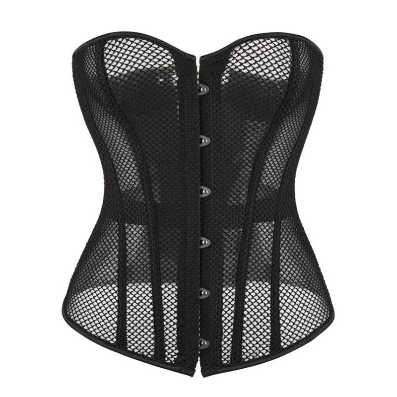 Корсет из сетки Star Night Grid Corset с крючками и шнуровкой, черный, L (без коробки)