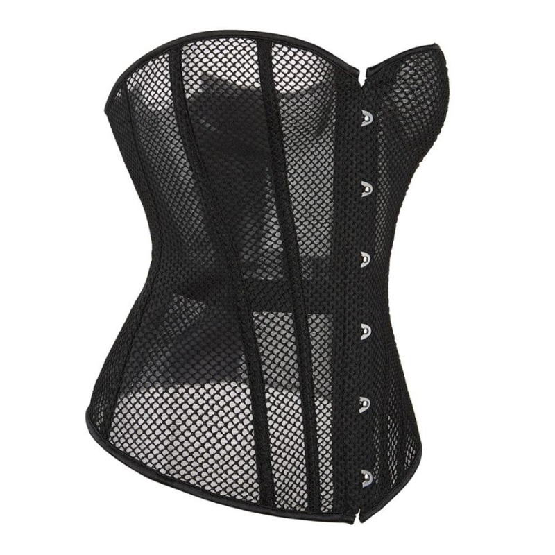 Корсет из сетки Star Night Grid Corset с крючками и шнуровкой, черный, L (без коробки)