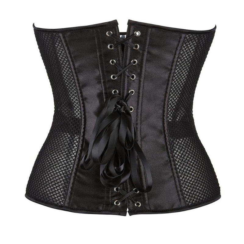 Корсет из сетки Star Night Grid Corset с крючками и шнуровкой, черный, L (без коробки)