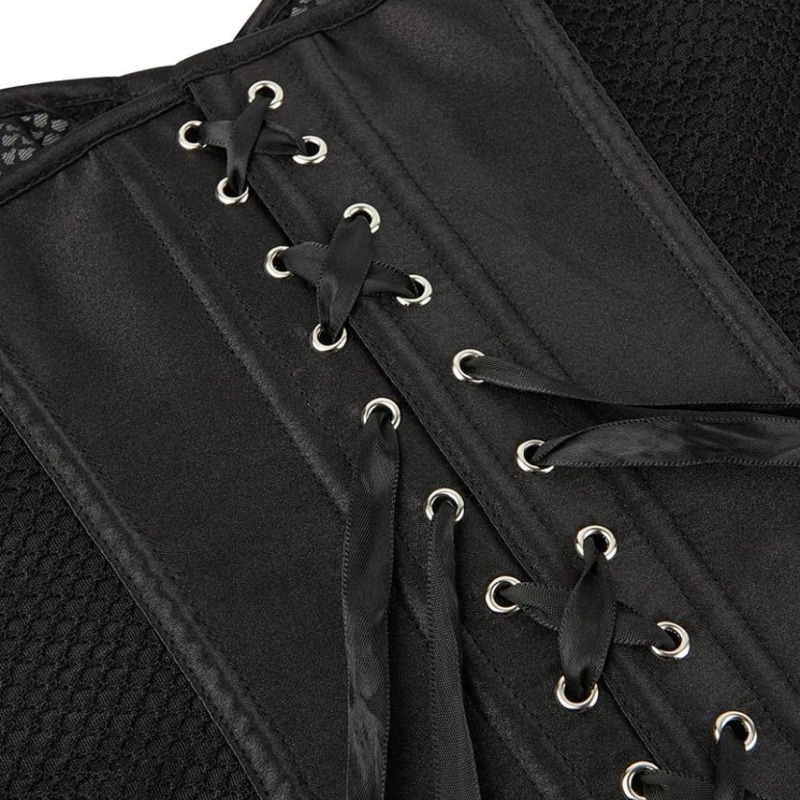 Корсет из сетки Star Night Grid Corset с крючками и шнуровкой, черный, L (без коробки)