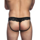 Сексуальные мужские трусы Star Night из экокожи с кружевом, черные, XS