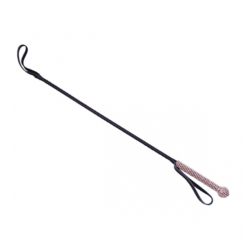 Стек с алмазами натуральная кожа DS Fetish Whip diamond pink