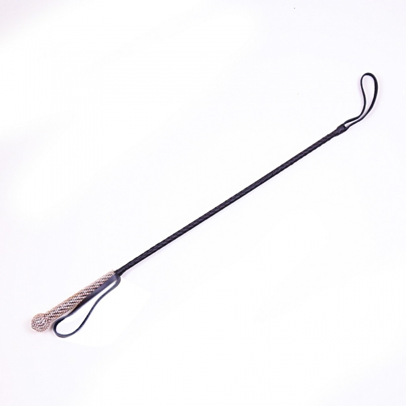 Стек с алмазами натуральная кожа DS Fetish Whip diamond pink