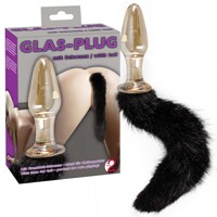 Анальная пробка стеклянная You2Toys Glass Plug с пушистым хвостом