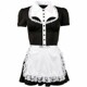 Костюм горничной Cottelli Collection Waitress Set с воротником и кружевным фартухом, черно-белый, S