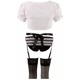 Костюм горничной Cottelli Collection Maid Set, 6 предметов, черно-белый, M