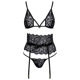 Комплект белья Suspender Set black S/M