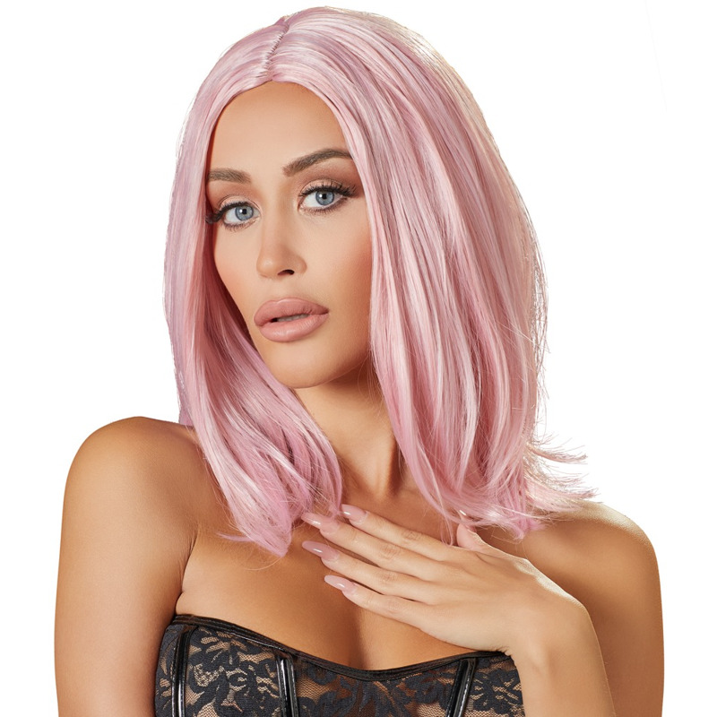 Парик боб-каре Cottelli Collection без челки, розовый