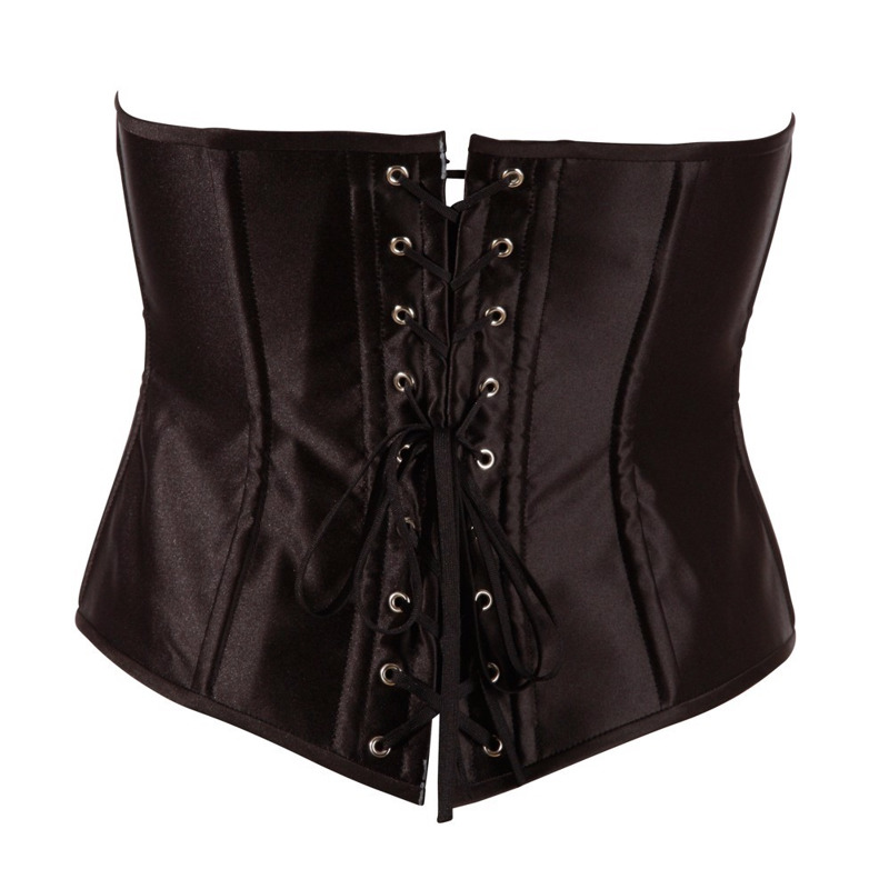 Корсет с открытым бюстом Cottelli Collection Corset Open Cup со шнуровкой, черный, M