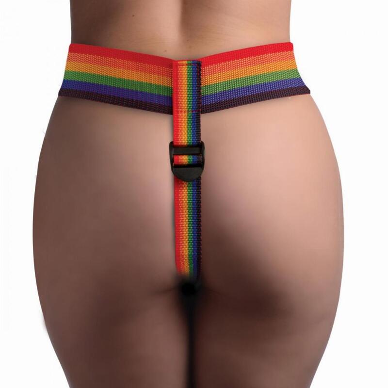 Трусики для страпона радужные Strap U Take the Rainbow Universal