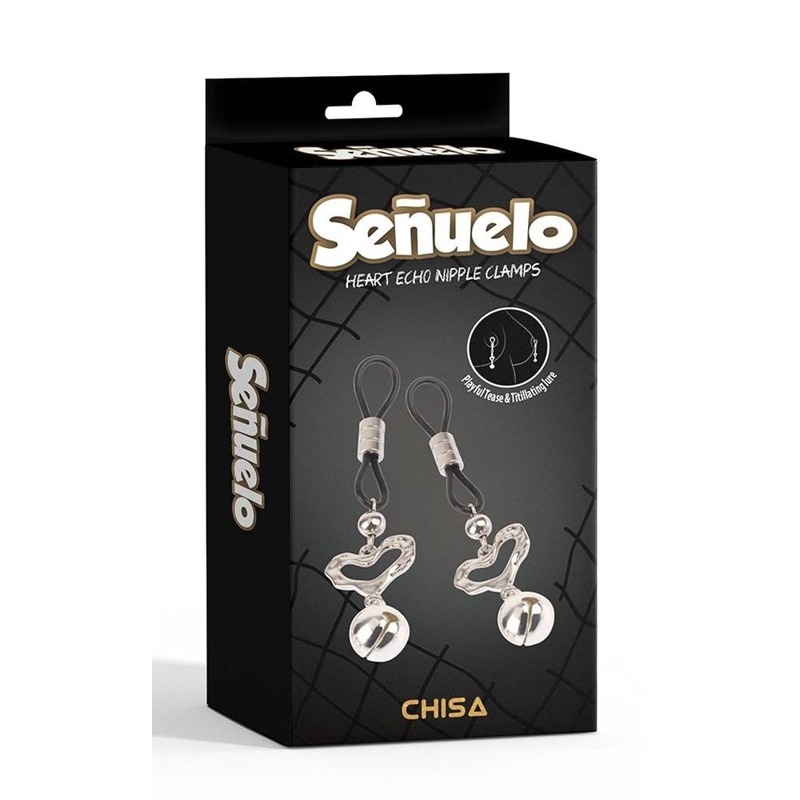 Зажимы на соски CHISA Senuelo Heart Echo Nipple Clamps с колокольчиками