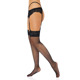 Чулки в мелкую сеточку Daring Intimates, с кружевом, черные