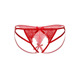 Кружевные трусики с бантиком и открытой интимной зоной Naomi Daring Intimates, красные, S/M