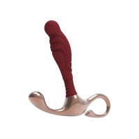 Массажер простаты рельефный, S, Zini Janus Lamp Iron бордовый, 10.4 х 2.2 см