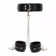 Широкий ошейник с наручниками и цепью Taboom Luxury Bondage Essentials, черный