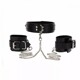Широкий ошейник с наручниками и цепью Taboom Luxury Bondage Essentials, черный
