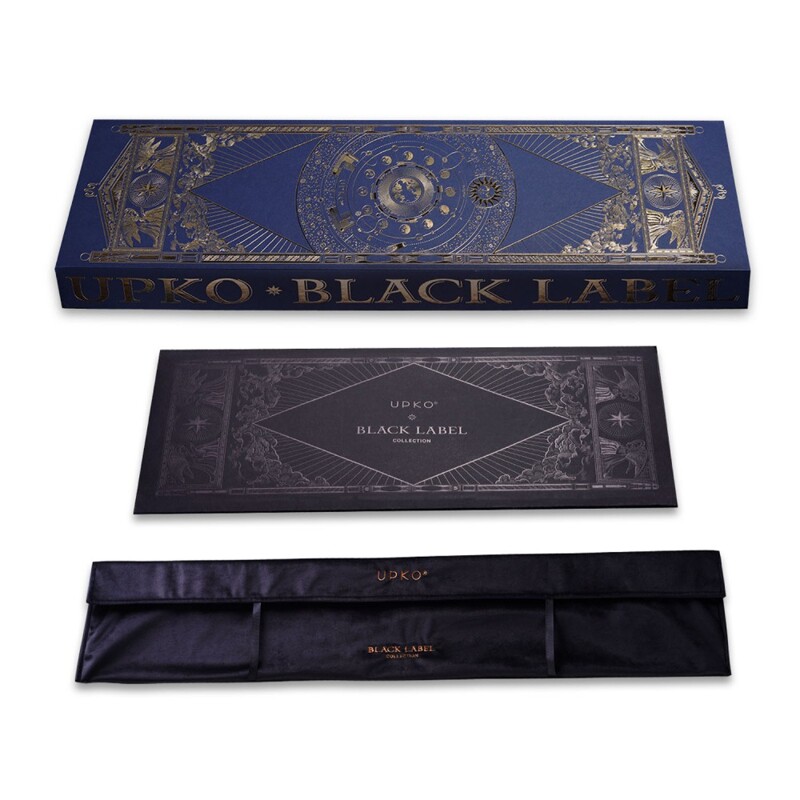 Стек из итальянской кожи UPKO Black Label Collection, позолота и чешский цирконий, ручная работа