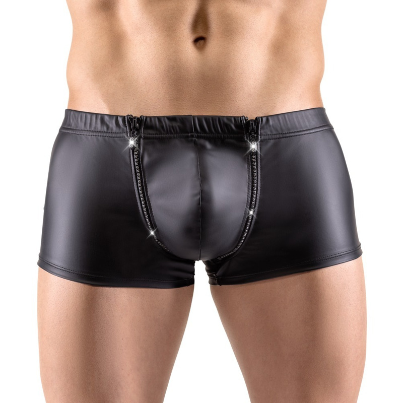 Трусы боксеры со стразами по молнии Sven Joy Ment Men's Pants, черный, L